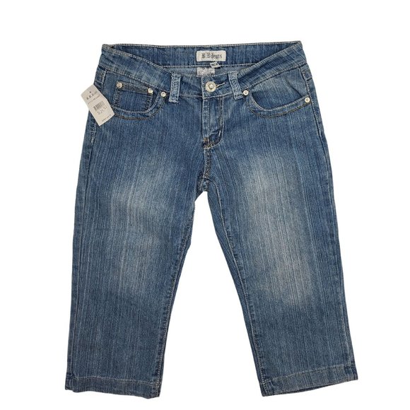 New BB Jeans Denim Capri Size 7 New Rhinestone - Picture 1 of 8